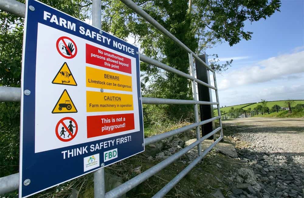 Farm Safety Sign on gate